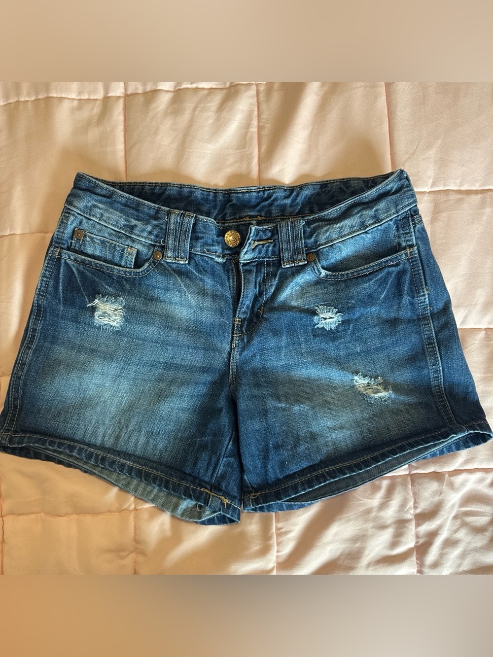 GAP Distressed Dark Blue Denim Shorts